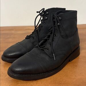 Thursday Captain Black Leather Boots Size 8